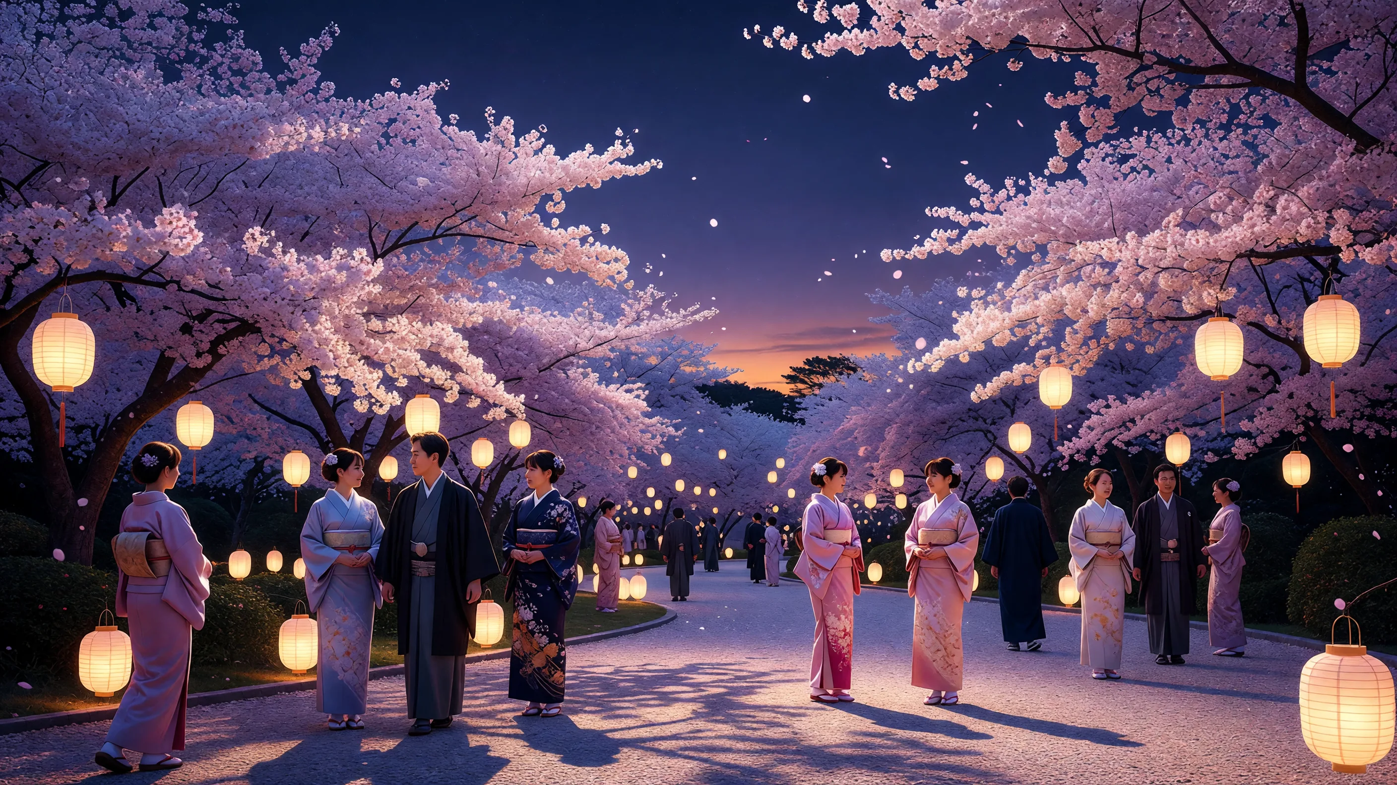 桜祭りの夜